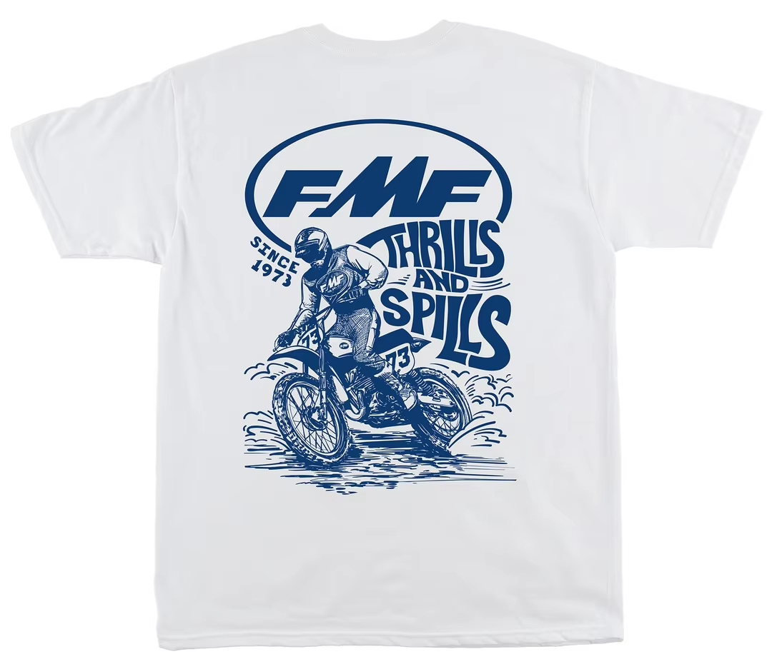 Streetwear Brand Tees - 화이트 LEAN IN FMF 레이싱 오프로드