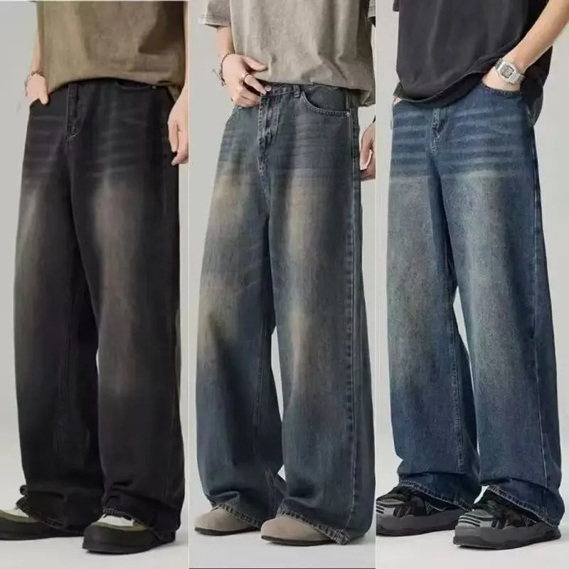 한국 스타일 남성용 와이드 레그 청바지, 2025년 가 - Streetwear Brand Denim 리뷰 및 가격
